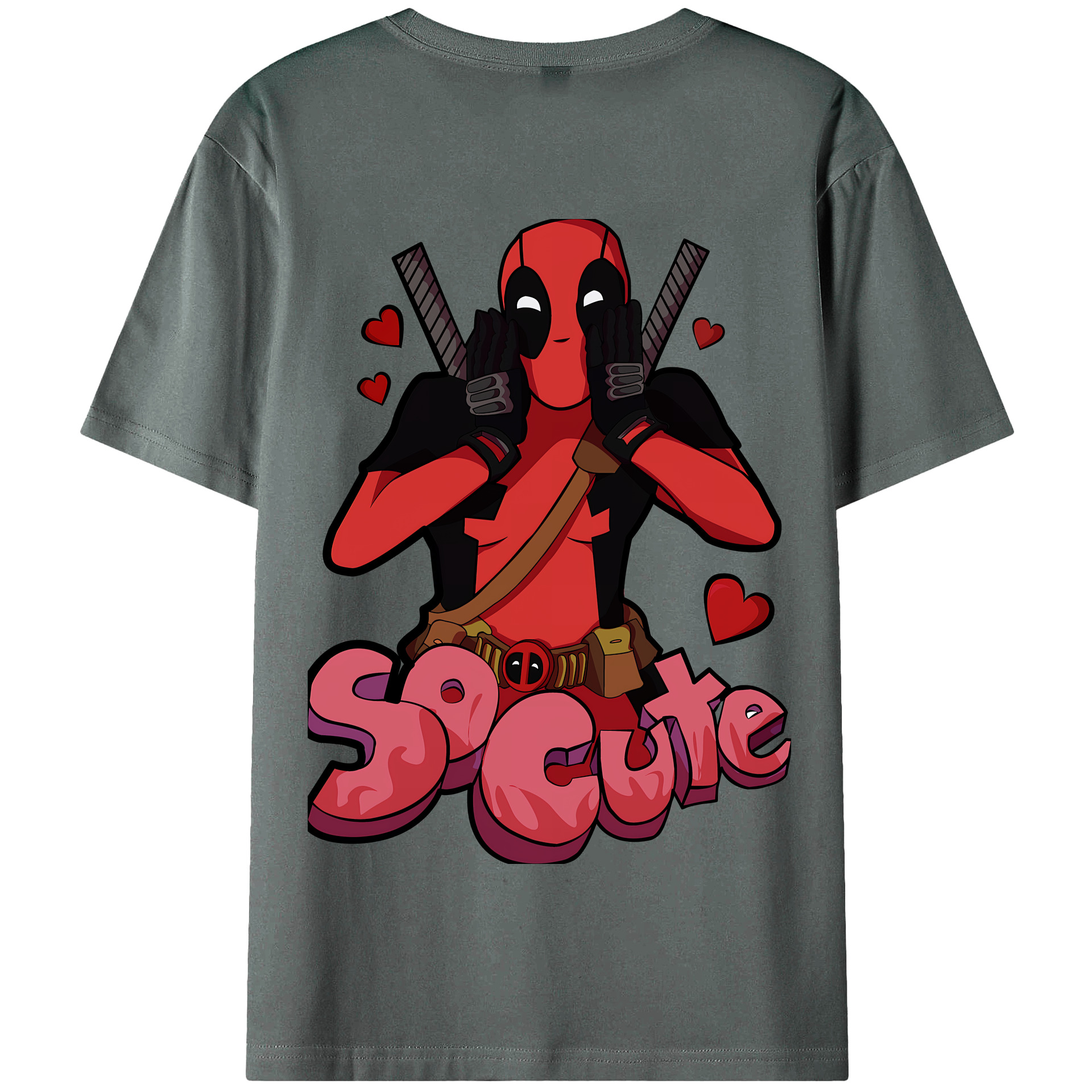 （画像用） Deadpool デッドプール 綿100％半袖Tシャツ（背面プリント）